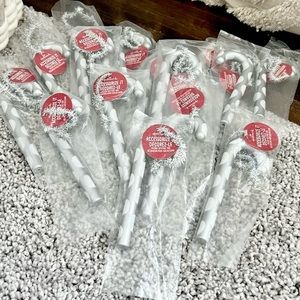 Hallmark 6” Silver Plastic Candy Cane Christmas Tree Ornaments / Gift Trim 15qty